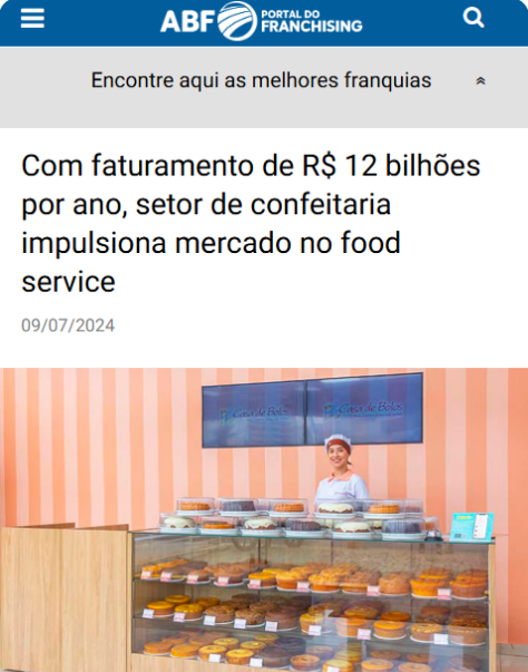 ABF - Faturamento R$ 12 bilhões confeitaria
